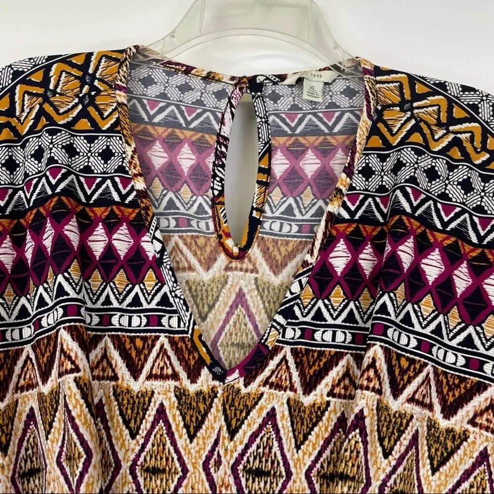 Cato multicolor romper keyhole back V-neck Y2K size XL
